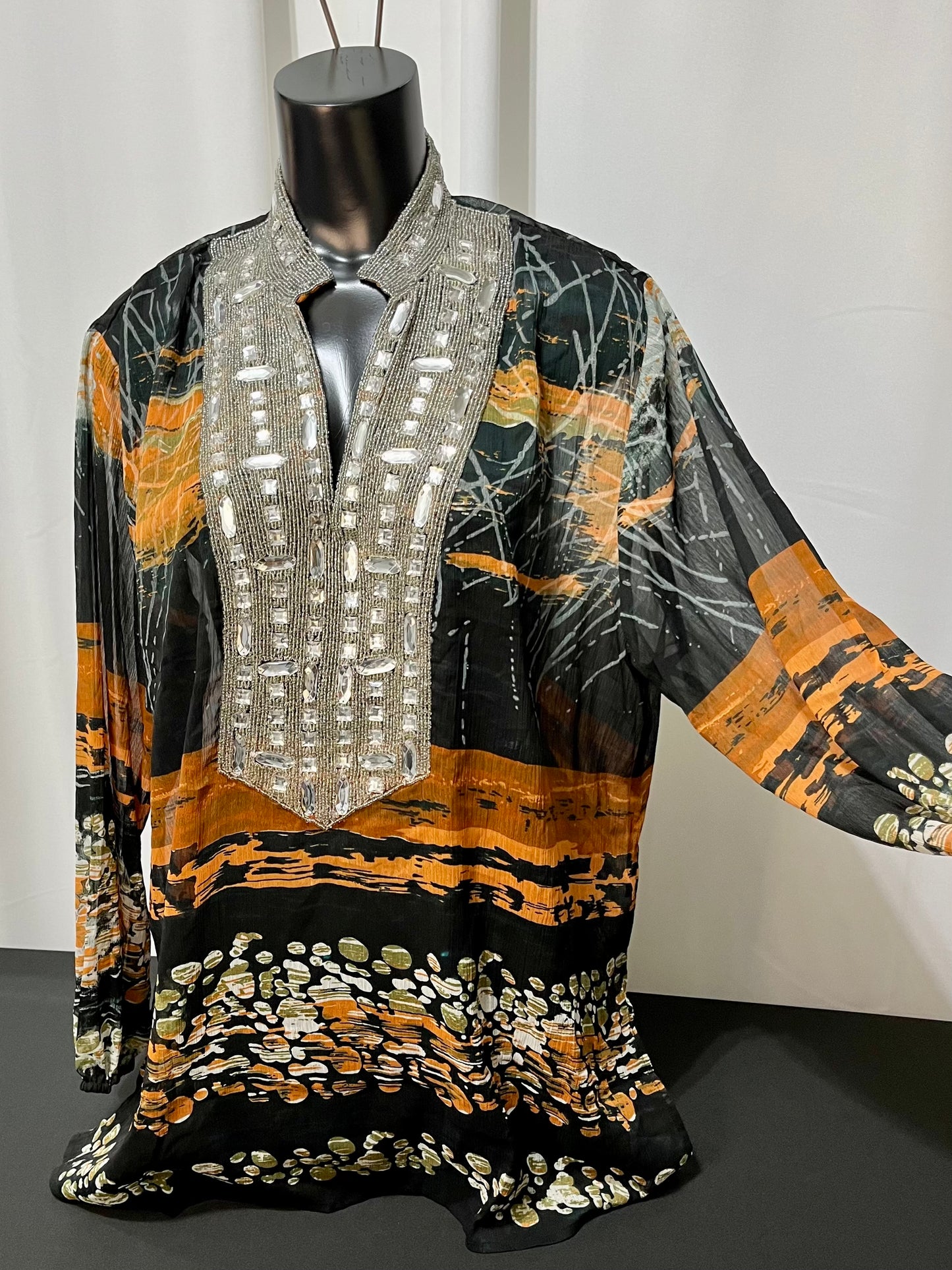 Black Sheer Tunic Top