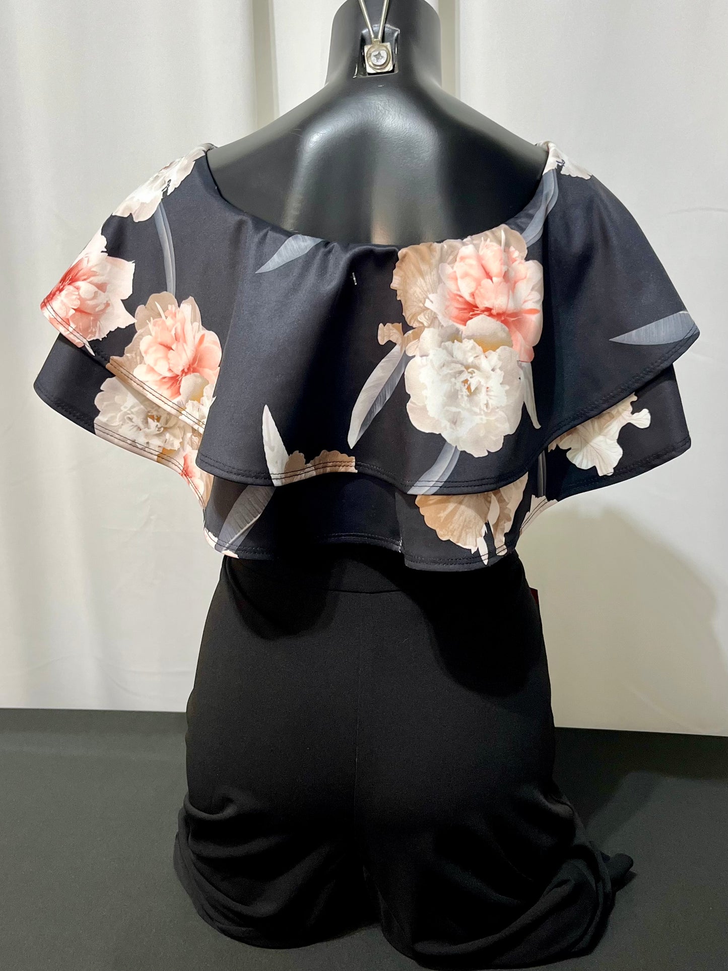 Black Floral Halter Top