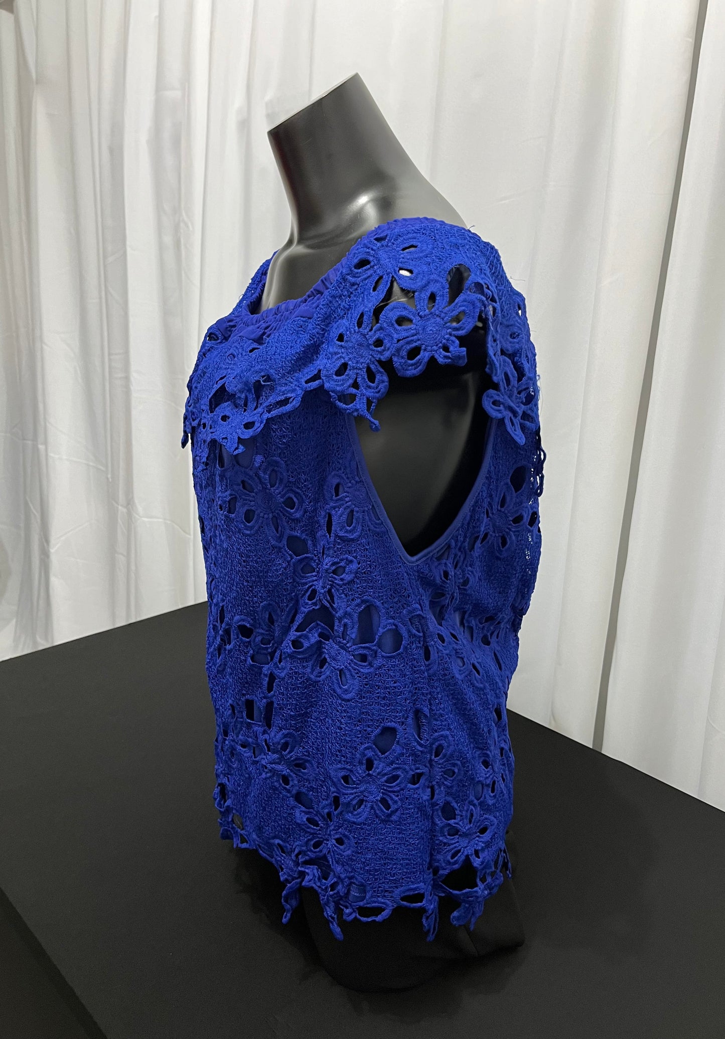 Royal Blue Lace Sleeveless Top