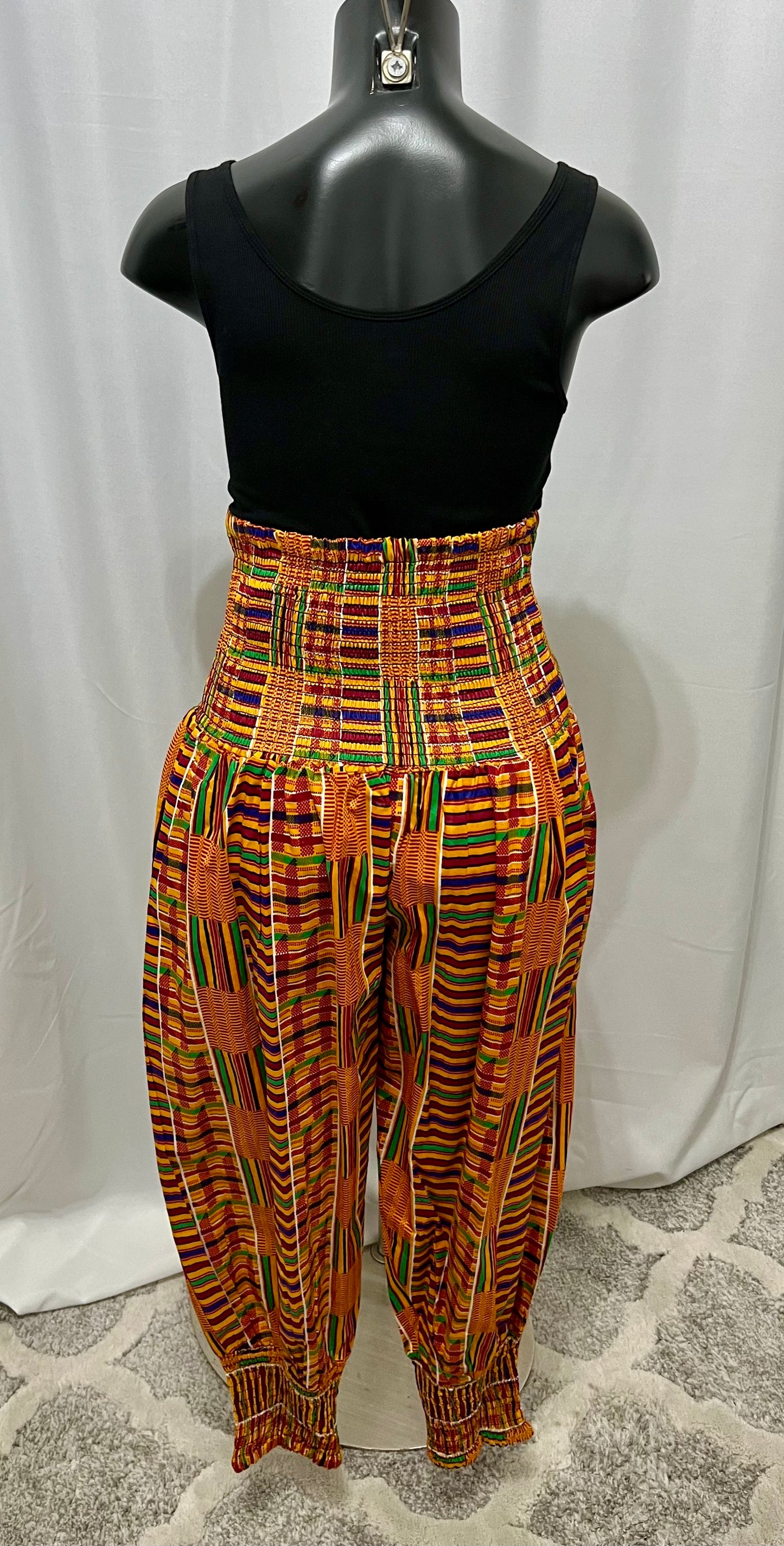 Orange High Waist 3/4 Length Pants