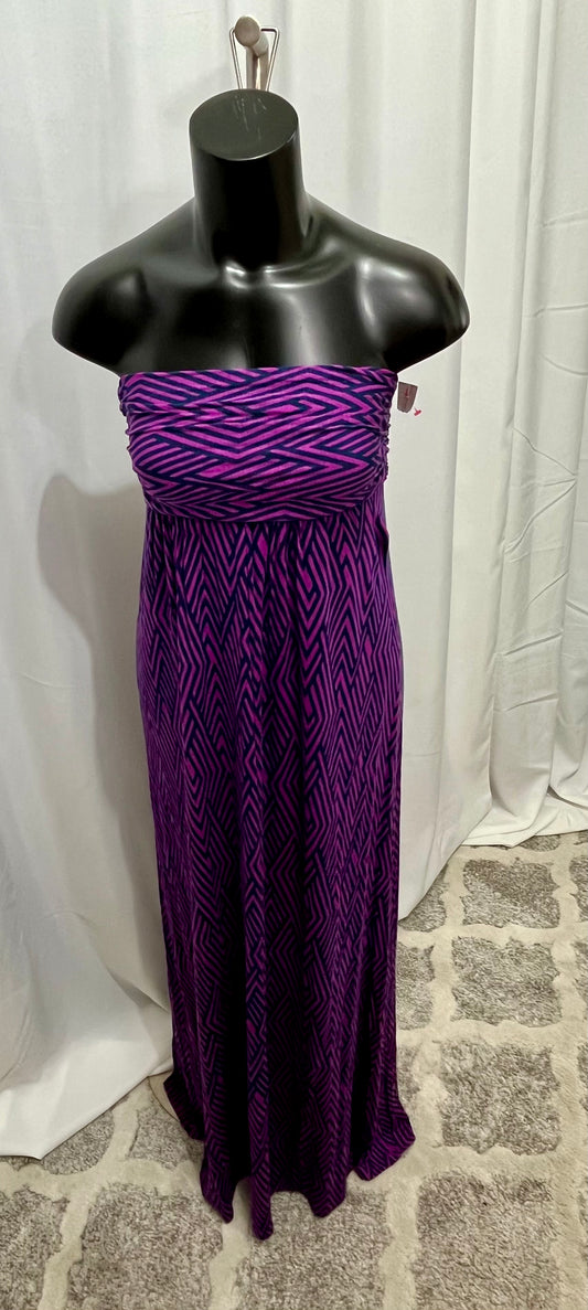 Purple & Navy Strapless Dress