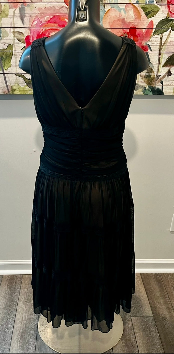 Black & Sheer Nude Dress