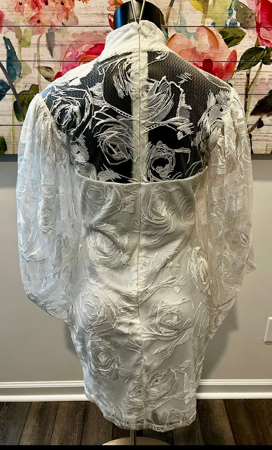 White Lace Arm Dress