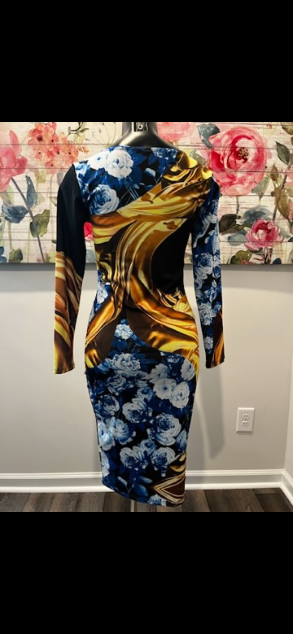 Yellow Black Blue Dress