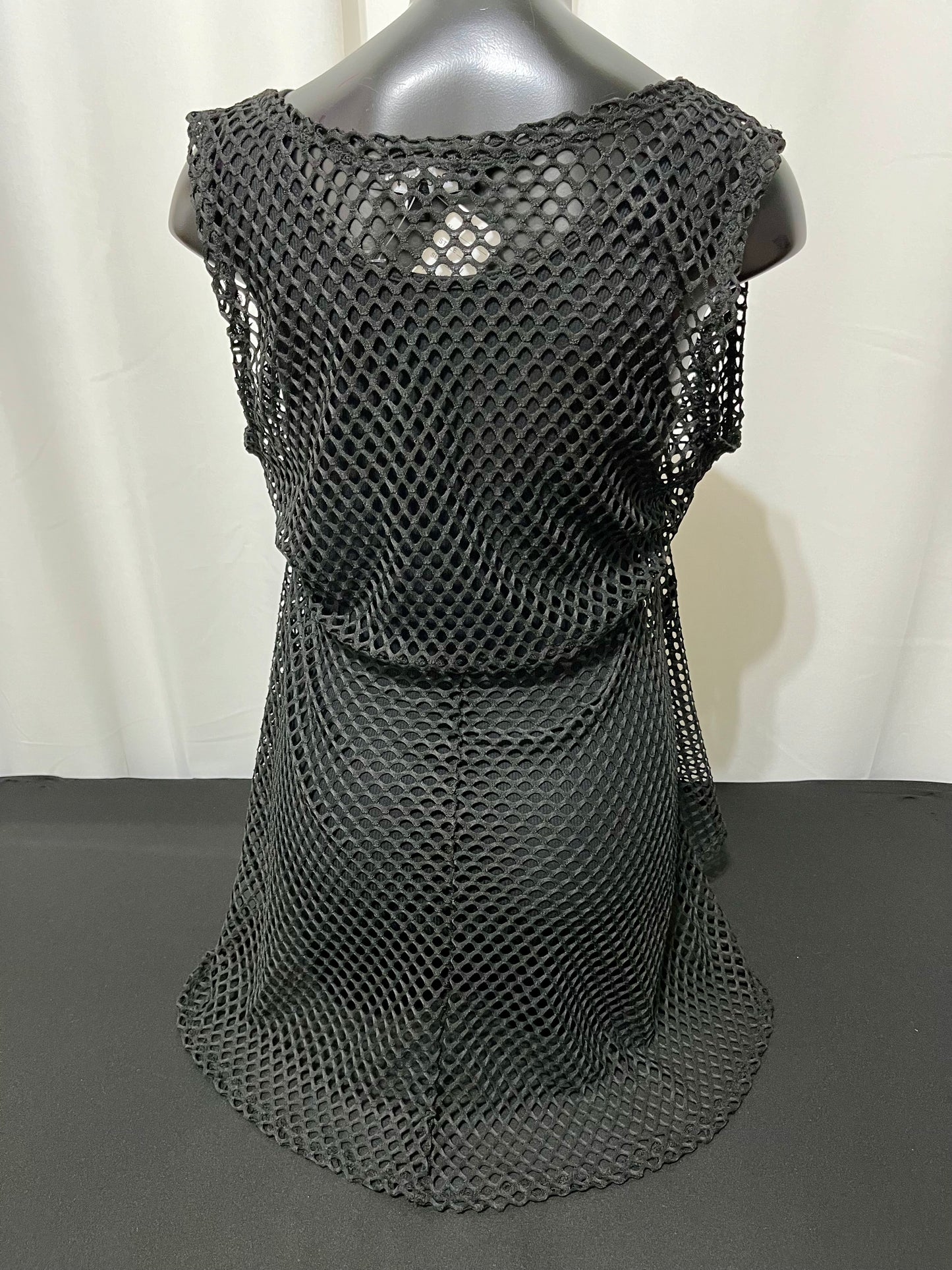 Mesh Zip Up Black Top