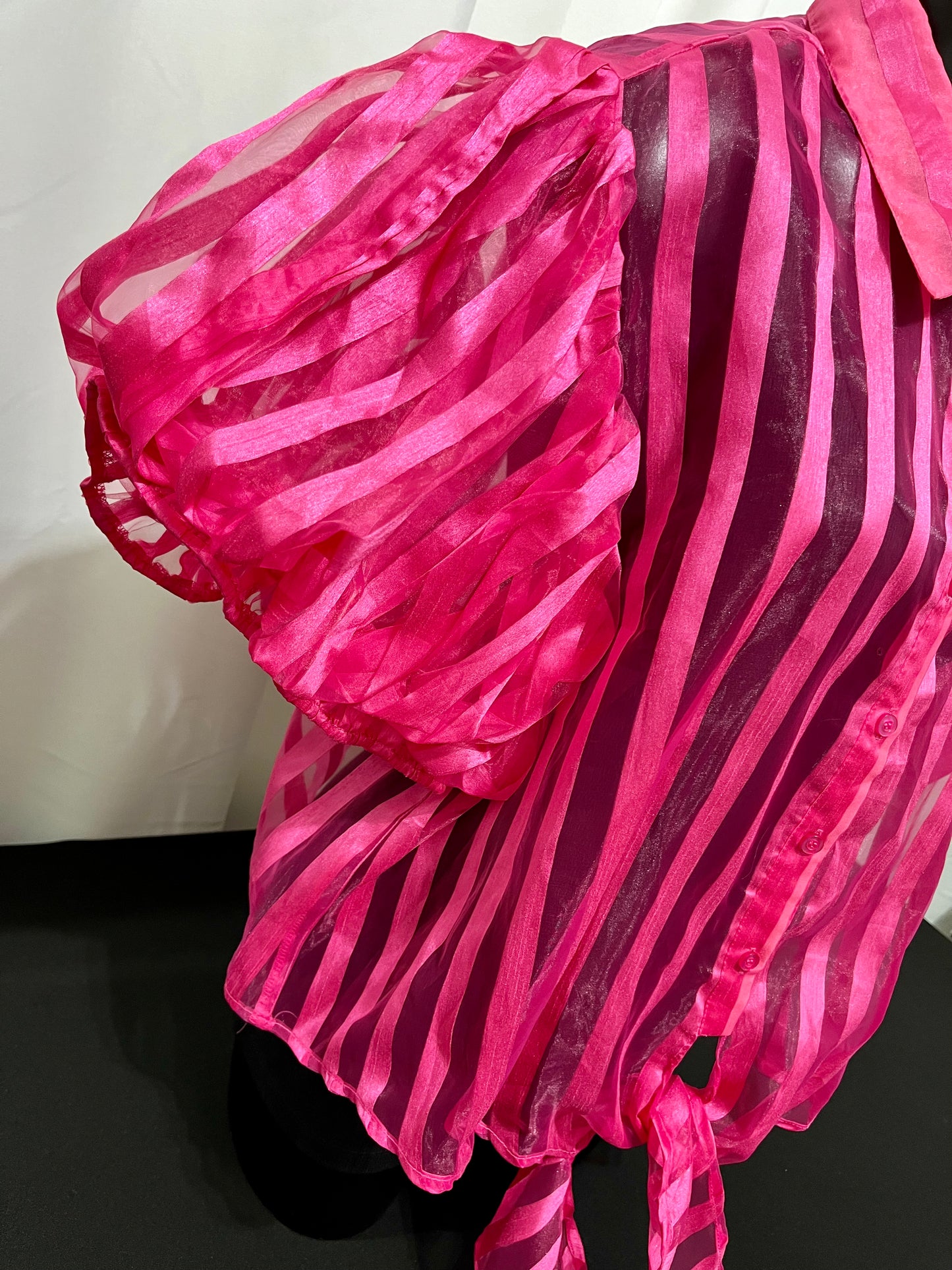 Hot Pink Sheer Wide Arm Top