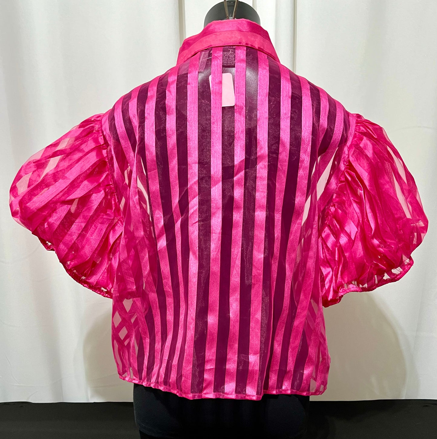 Hot Pink Sheer Wide Arm Top