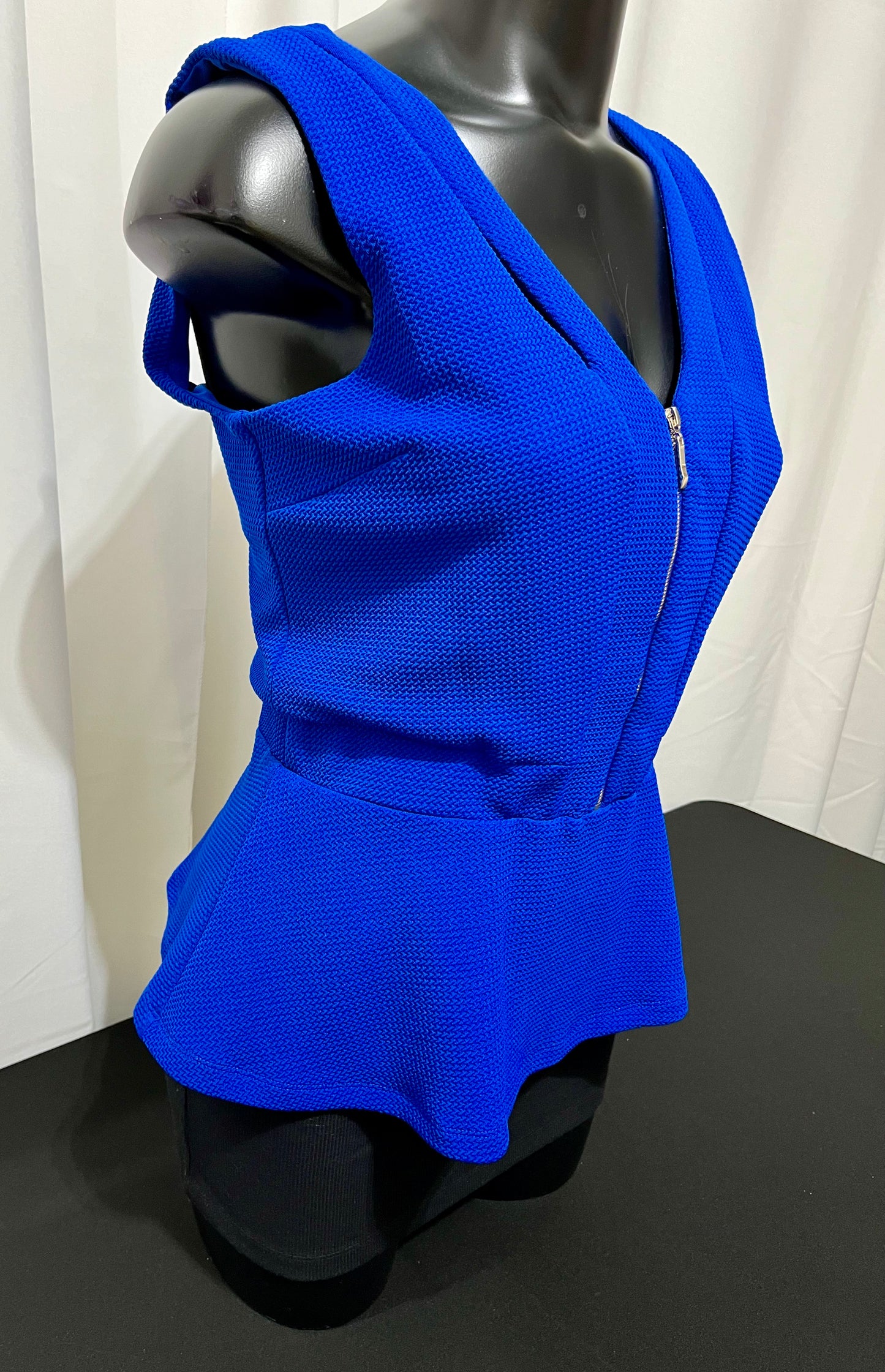 Blue Front Zipper Top