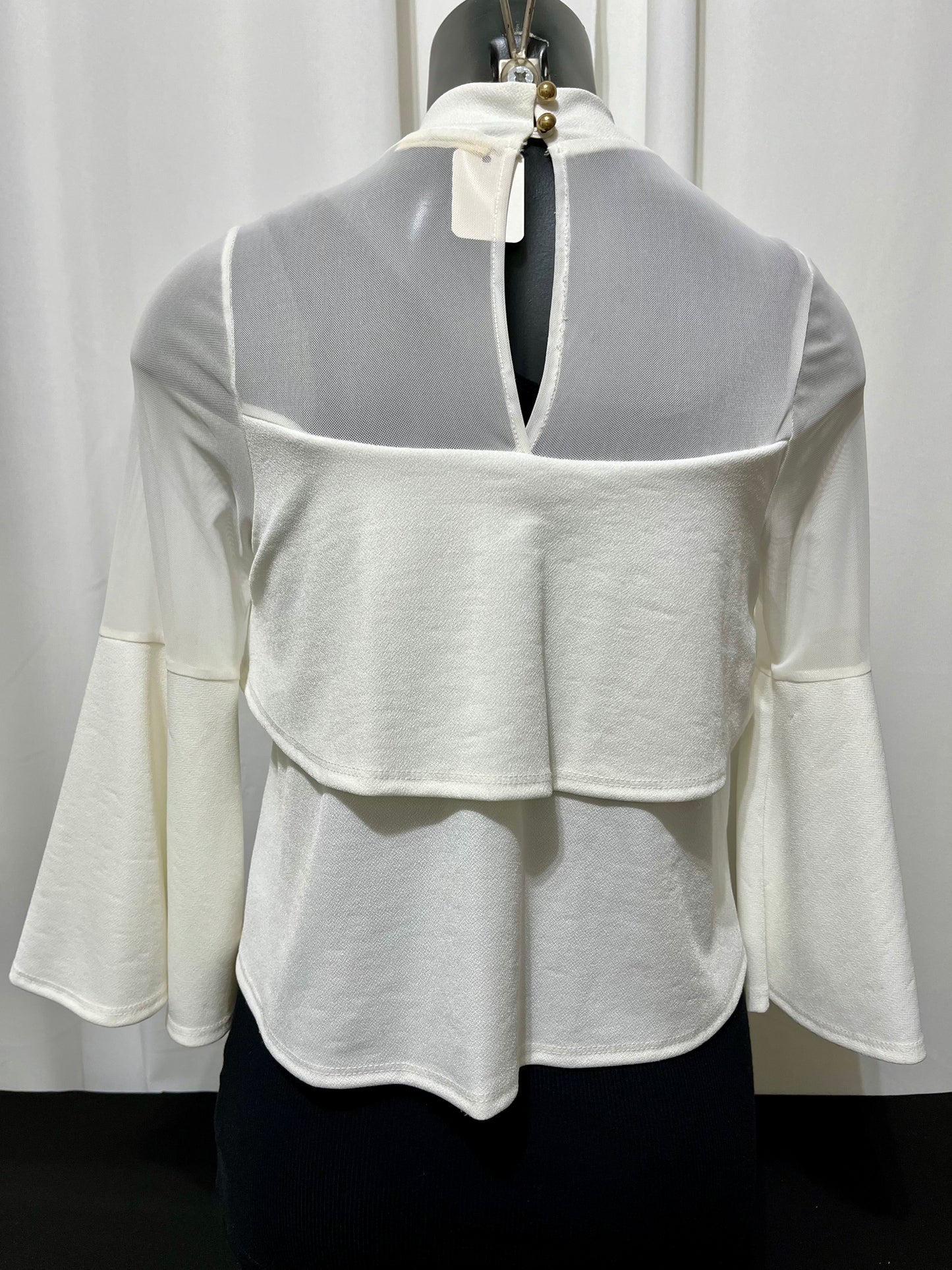 Sheer Neck & Arms White Top