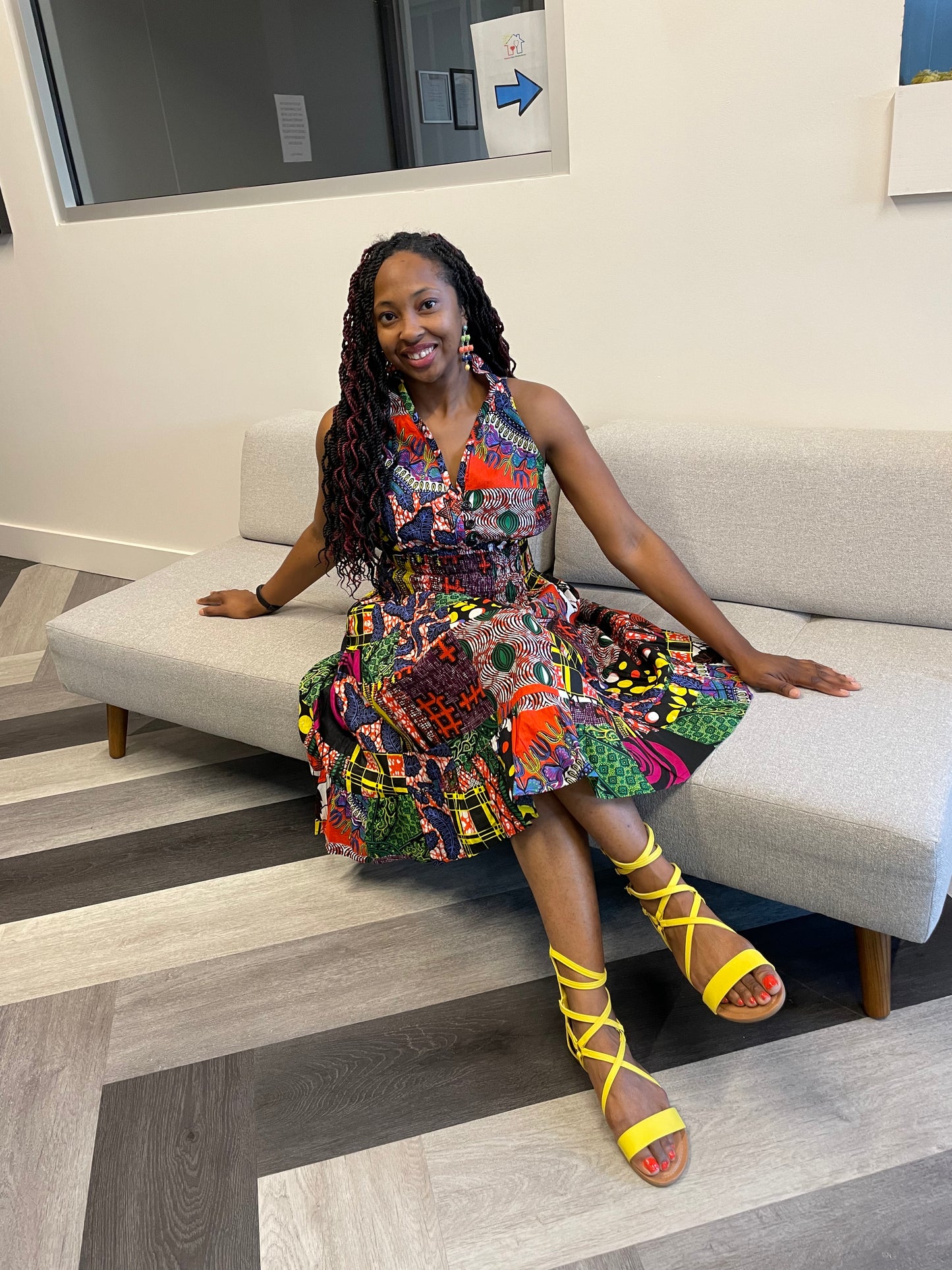 Sleeveless Short Multi Colored Dress