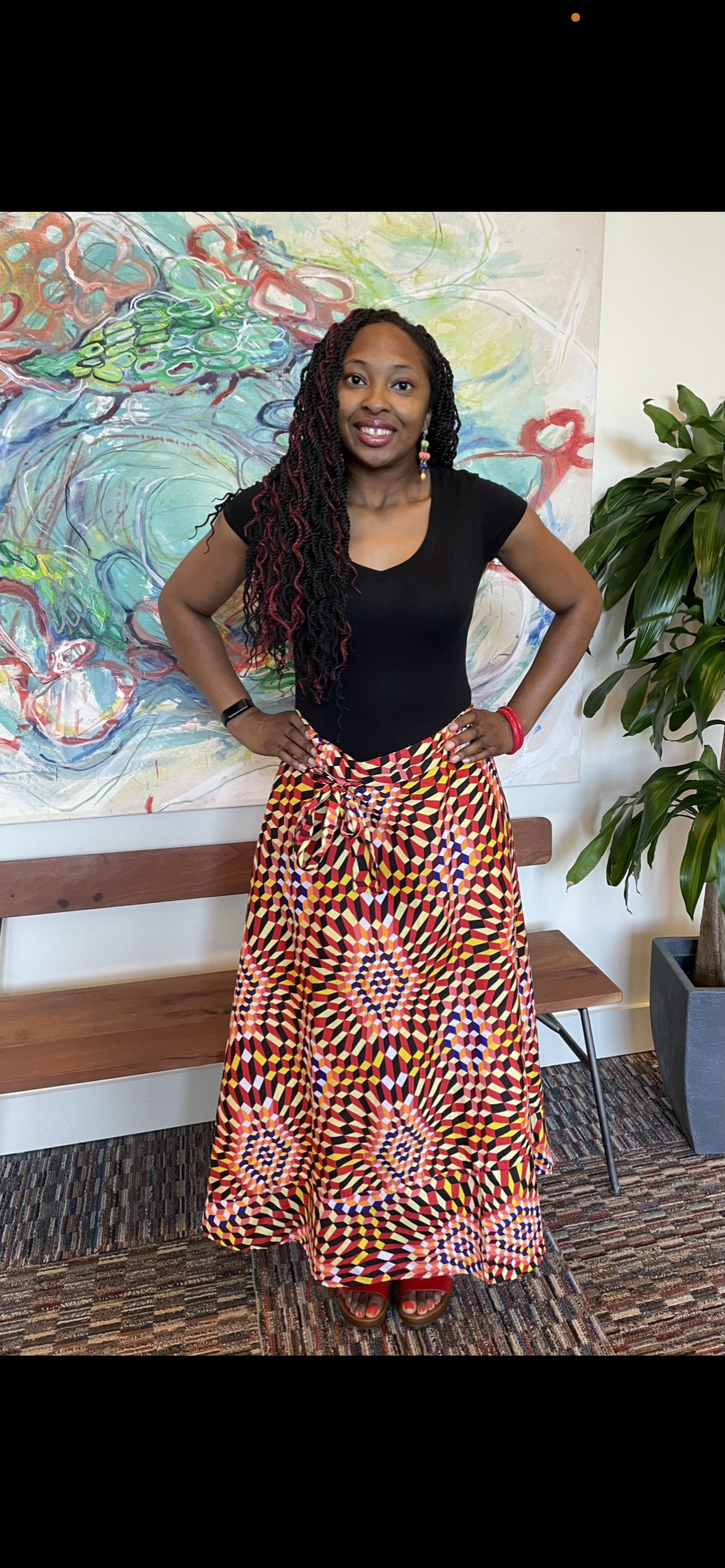 Mulit Colored Wrap with Tie Skirt