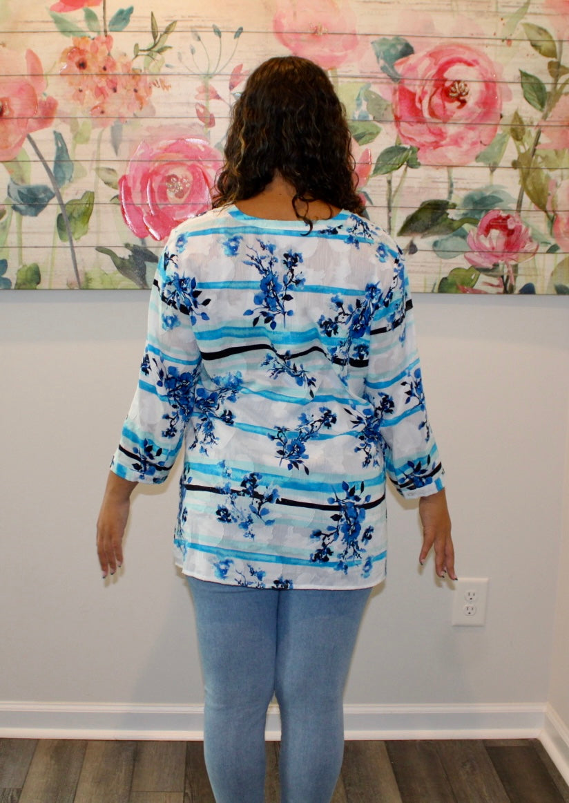 Blue & White Top