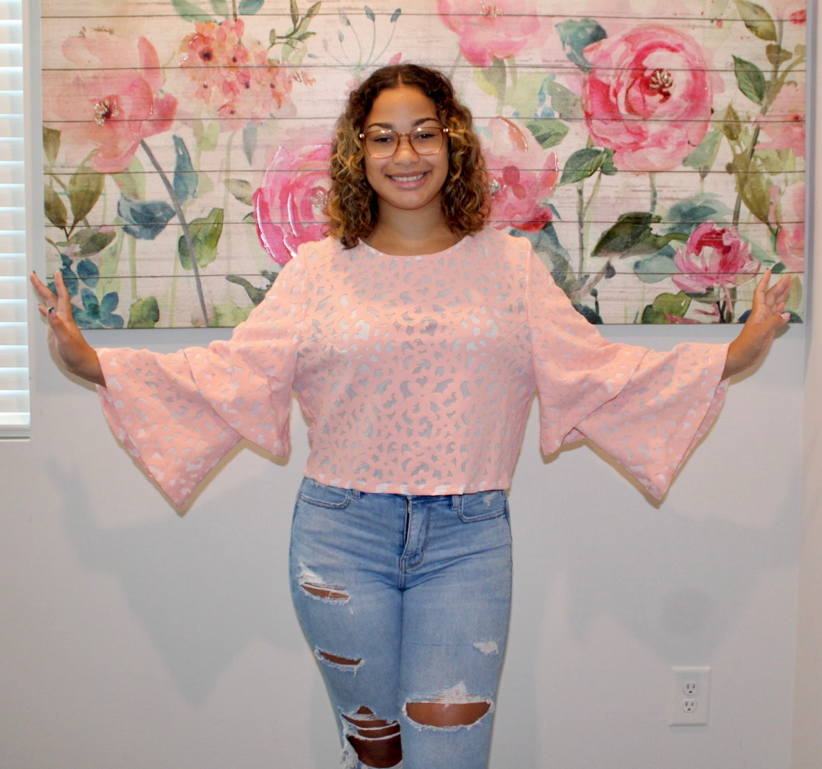 Fancy Peach Flare Top