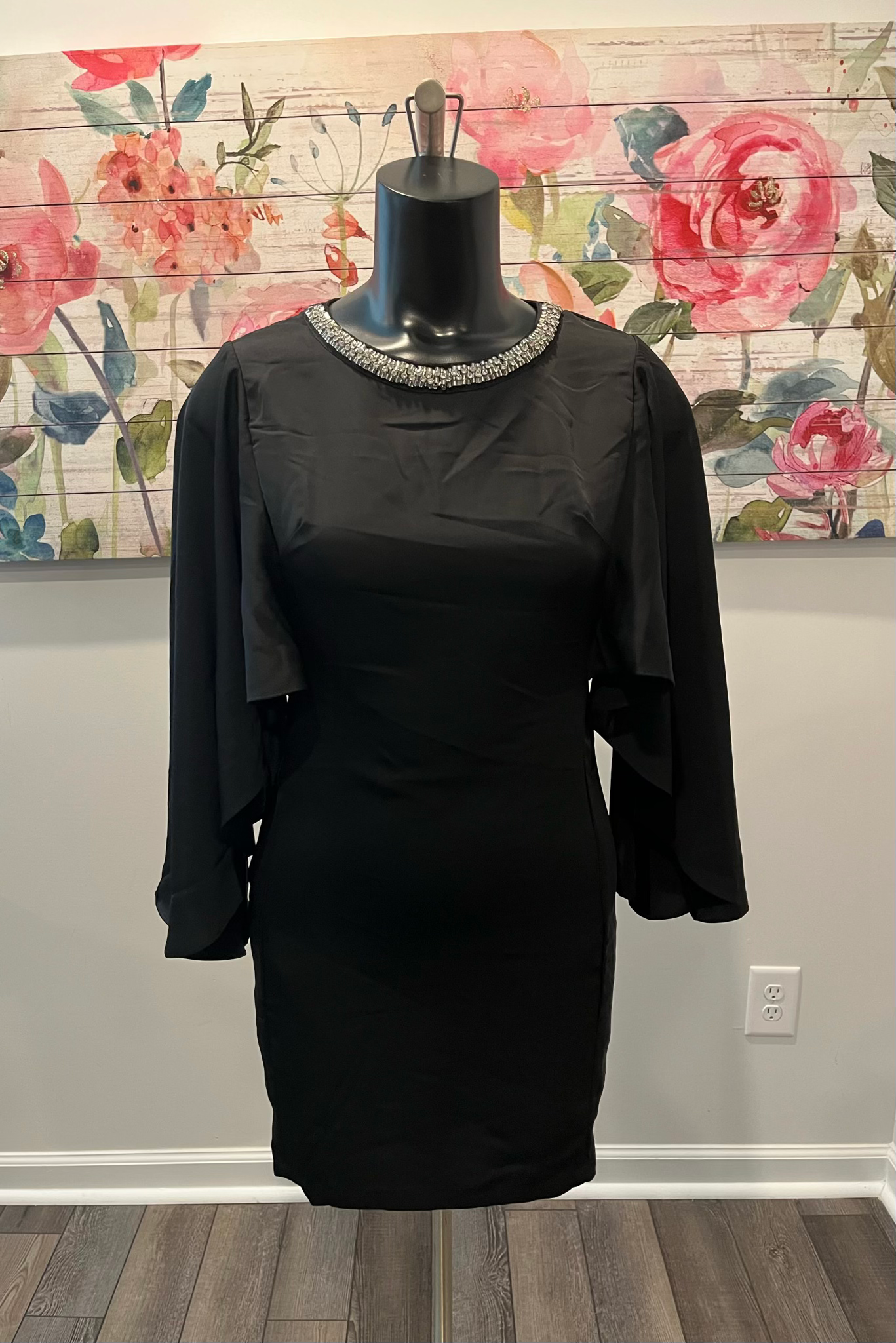 Jewelry Neck INA Black Dress