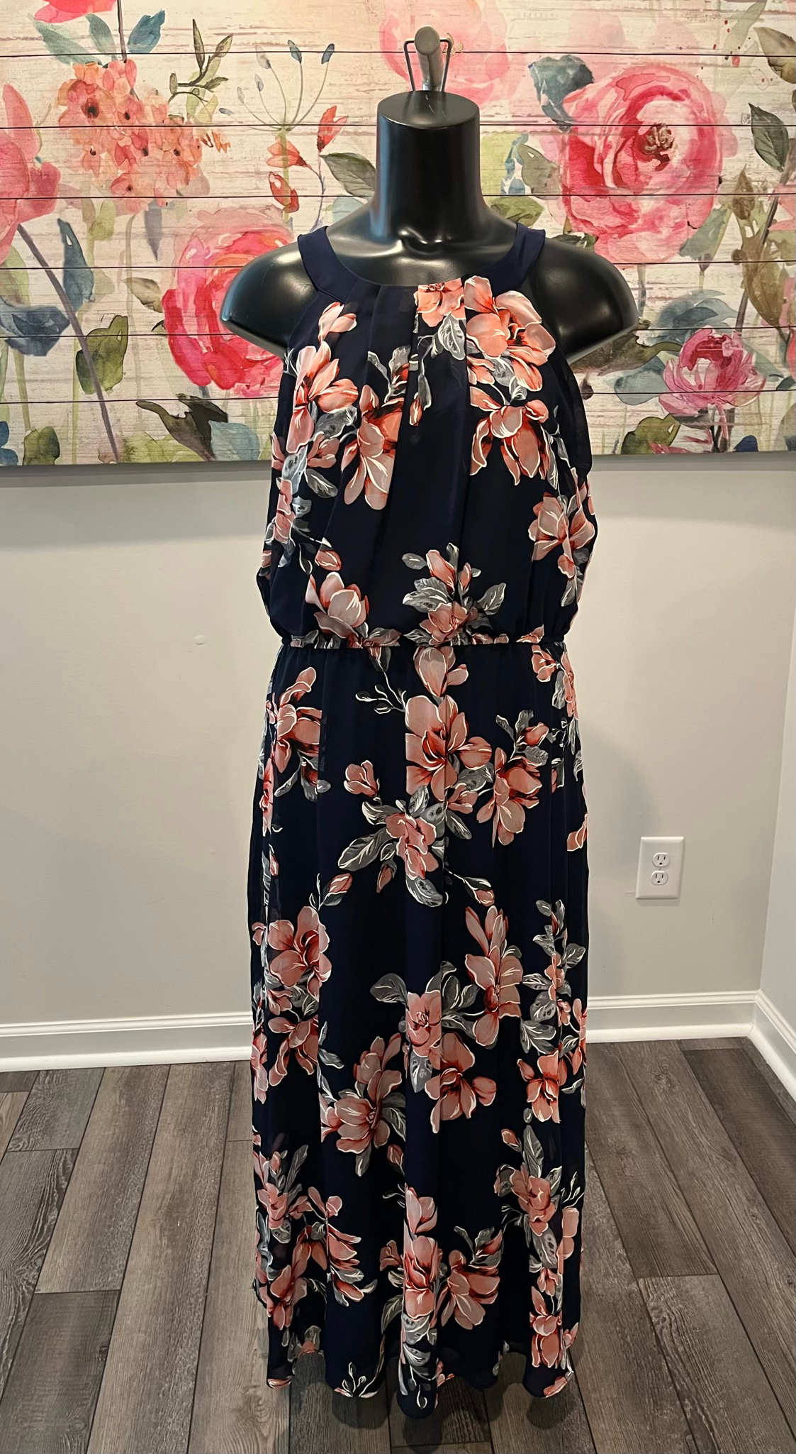 Navy Robbie Bee Long Dress