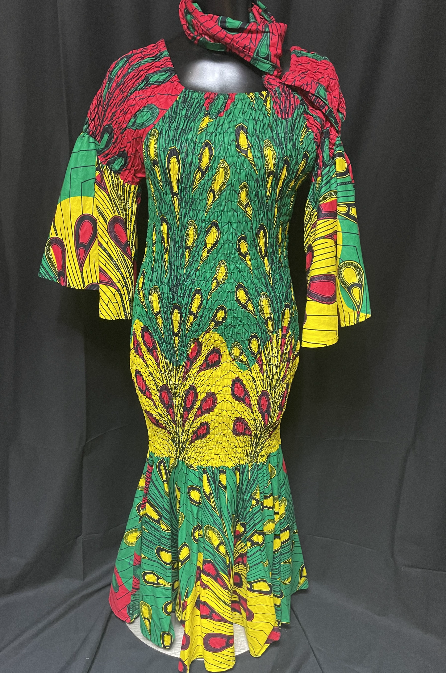 Mermaid Scrunchie Long Dress