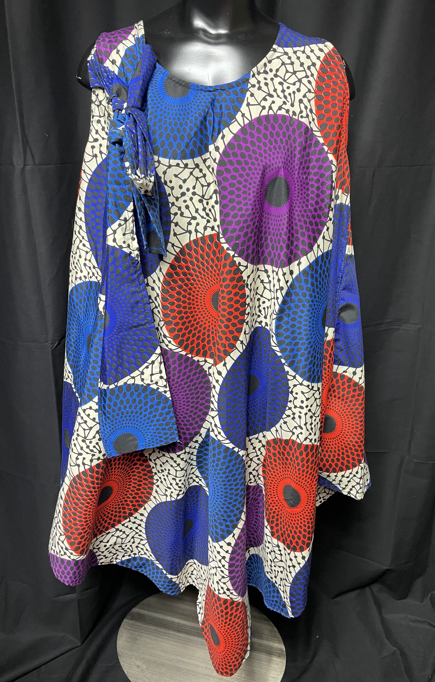 Asymmetrical Sleeveless Dresses - Blue