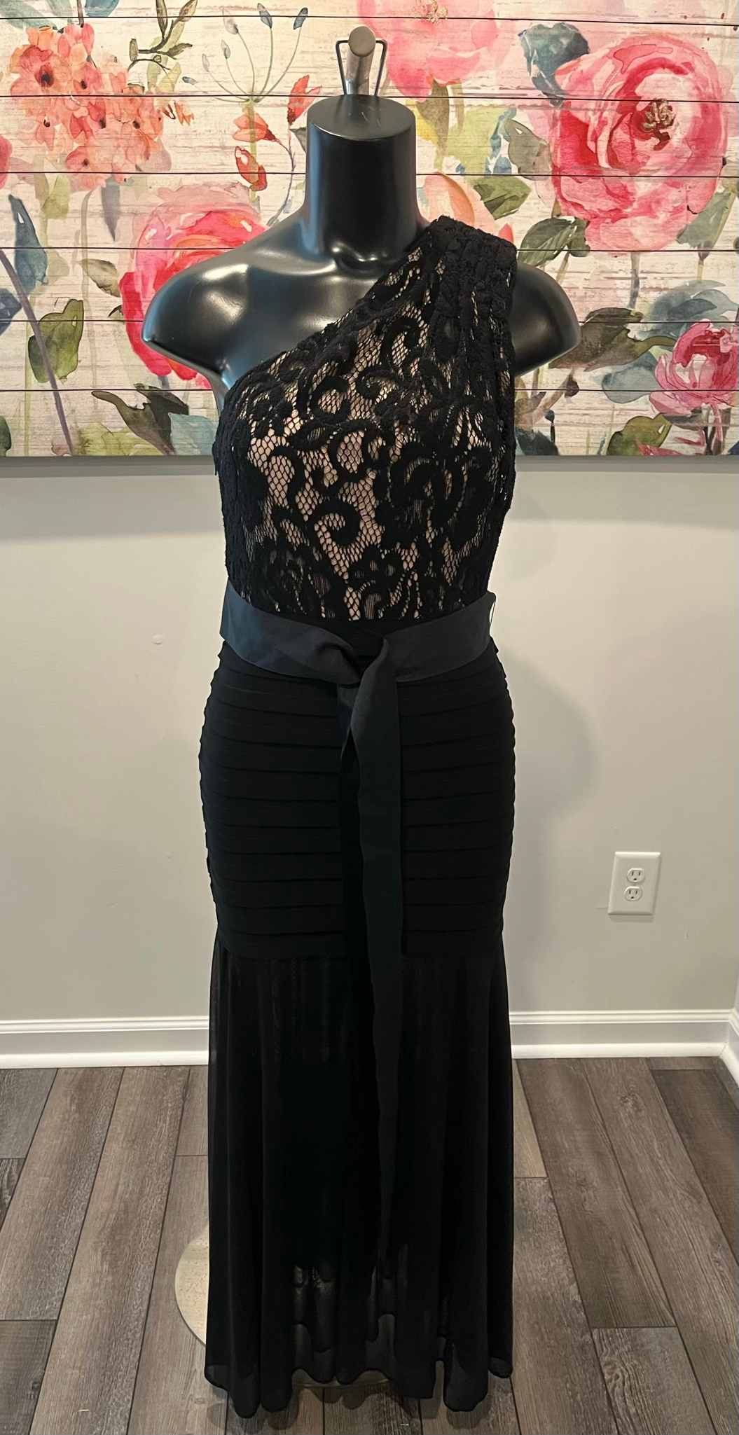 Black Betsy Adam One Shoulder Long Dress