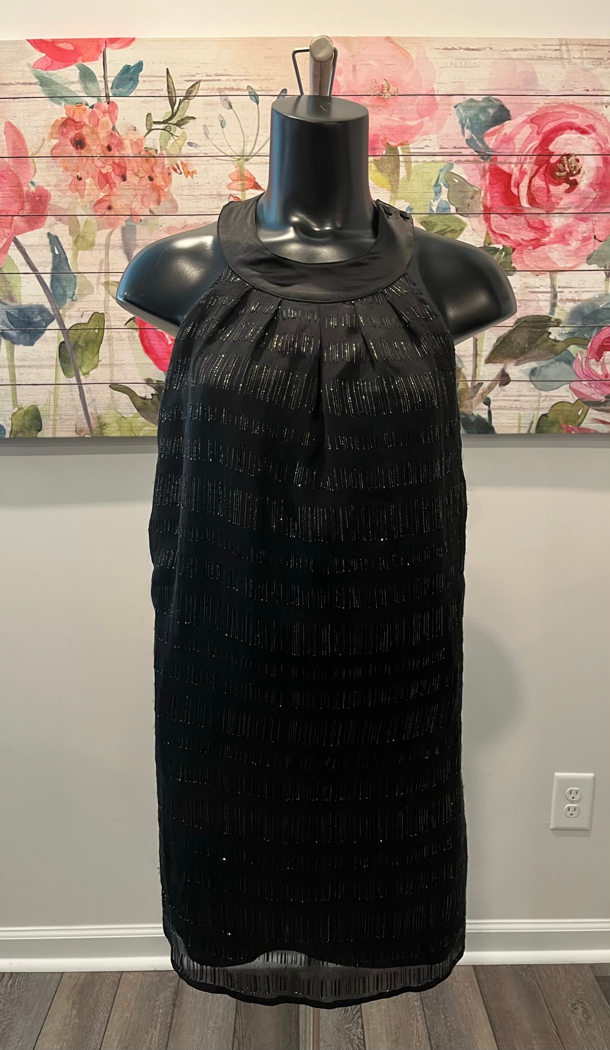 Black & Silver Jeweled Back Freelance Dress