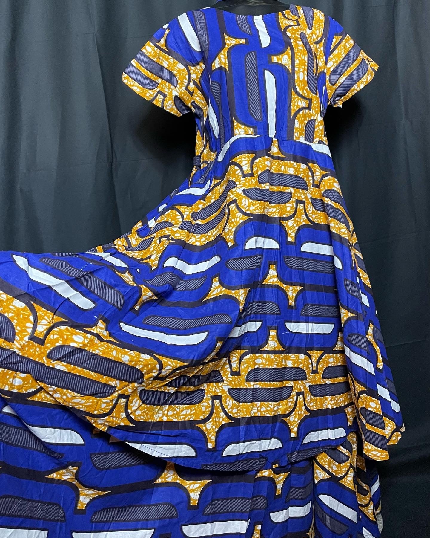 Multi-Layer Blue and Gold Dress