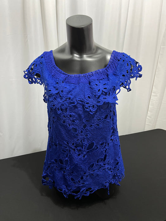 Royal Blue Lace Sleeveless Top