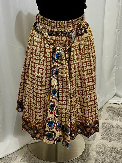 Brown & Cream Short Skirt