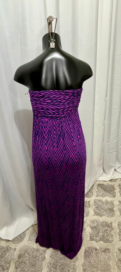 Purple & Navy Strapless Dress
