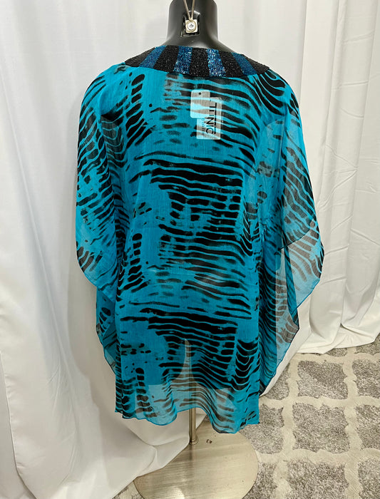 Blue Jewel Sheer Tunic