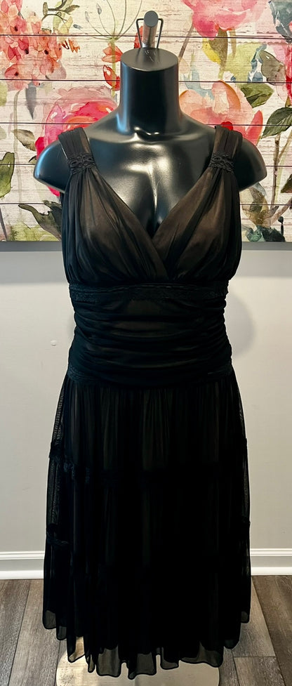 Black & Sheer Nude Dress