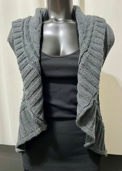 Grey Open Sweater Top