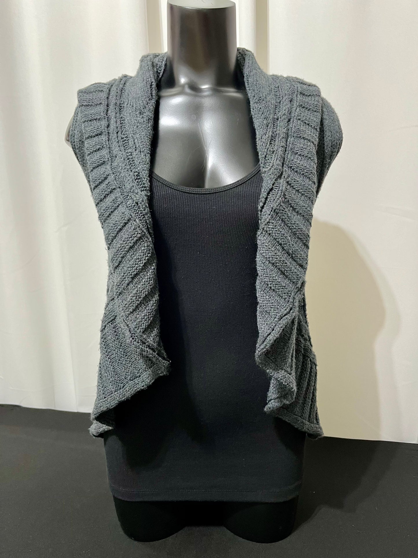 Grey Open Sweater Top