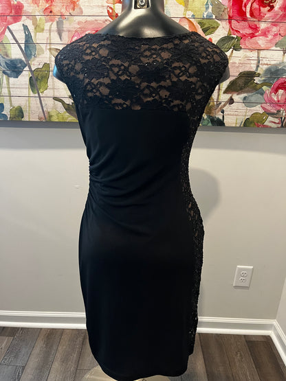Black Sleeveless Sequin One Side Dress