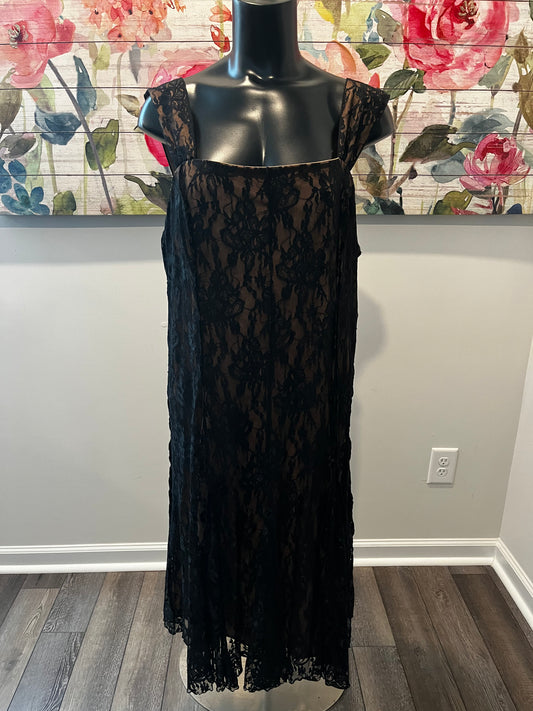 Black & Nude Color Sleeveless Dress