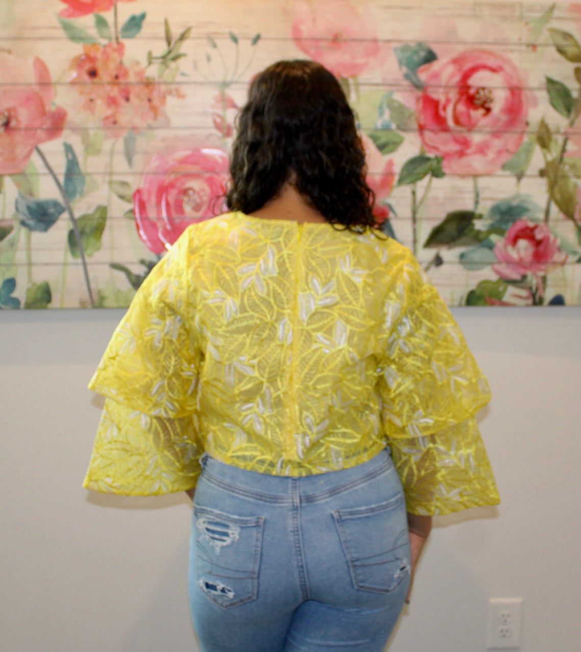 Yellow & White Flare Top