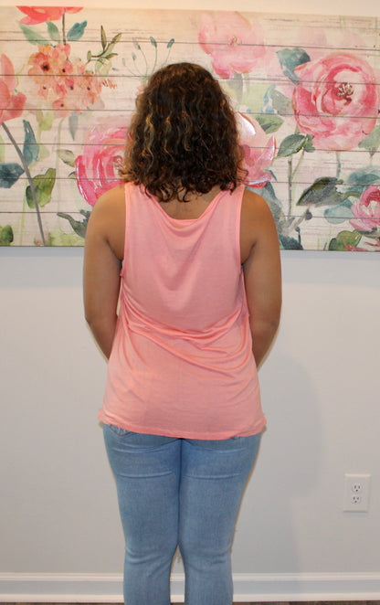 Peach Lace Front Tank Top
