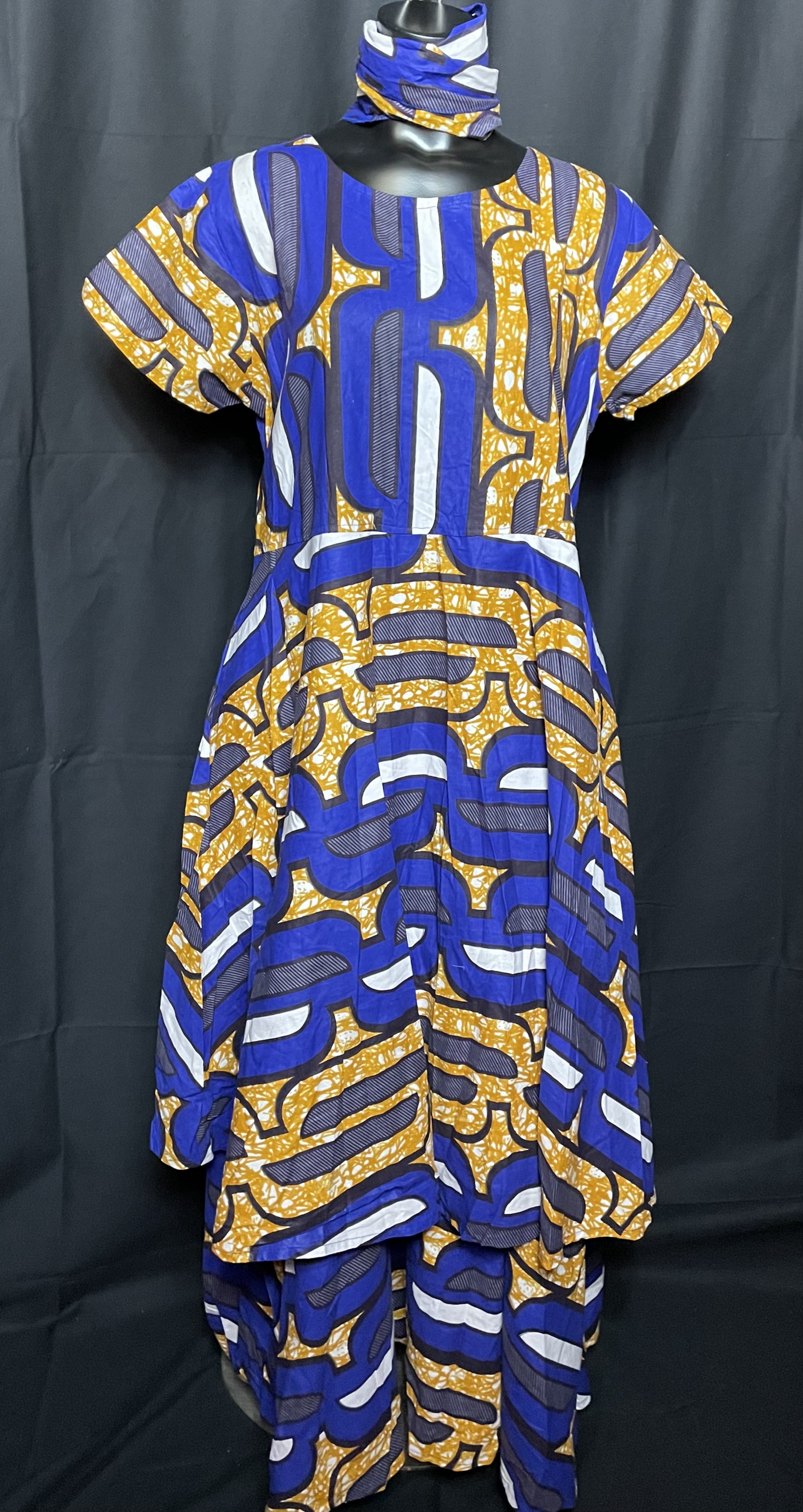 Multi-Layer Blue and Gold Dress