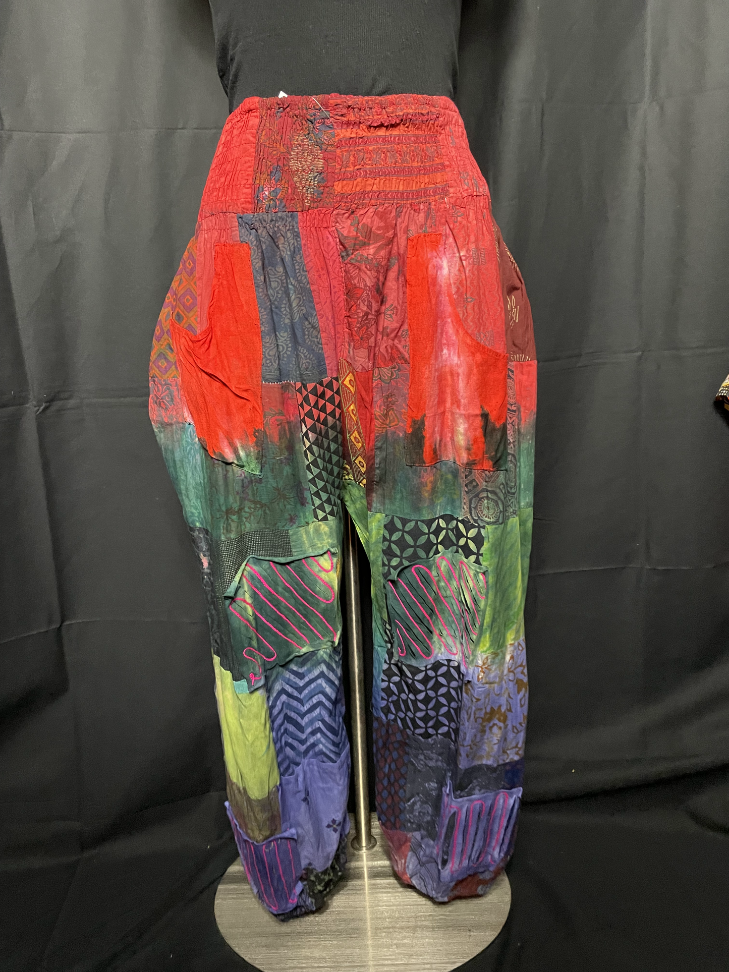 Red Patchwork Pants