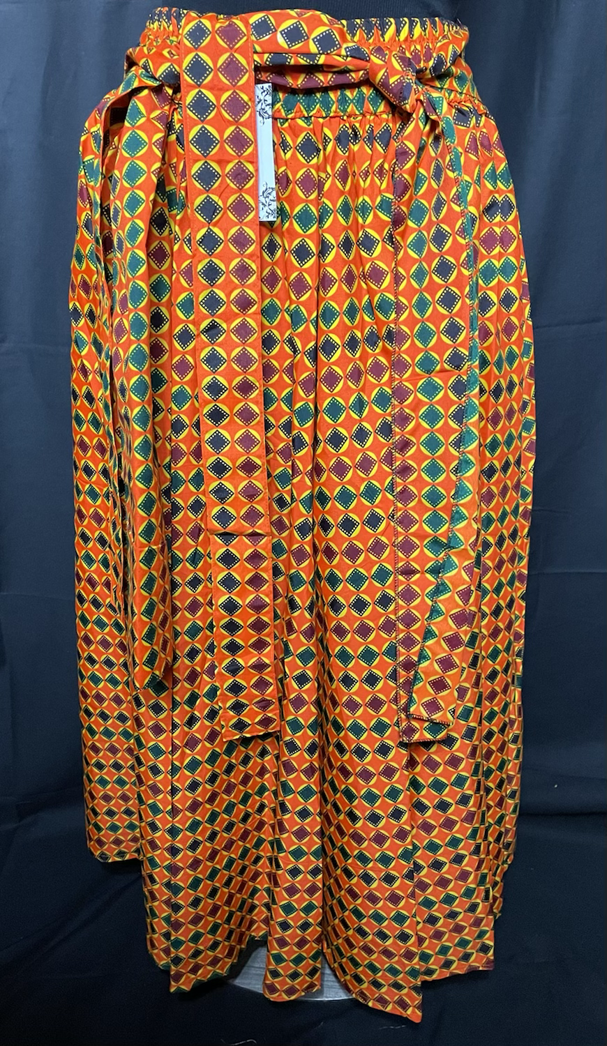Orange Multi Color Long Skirt